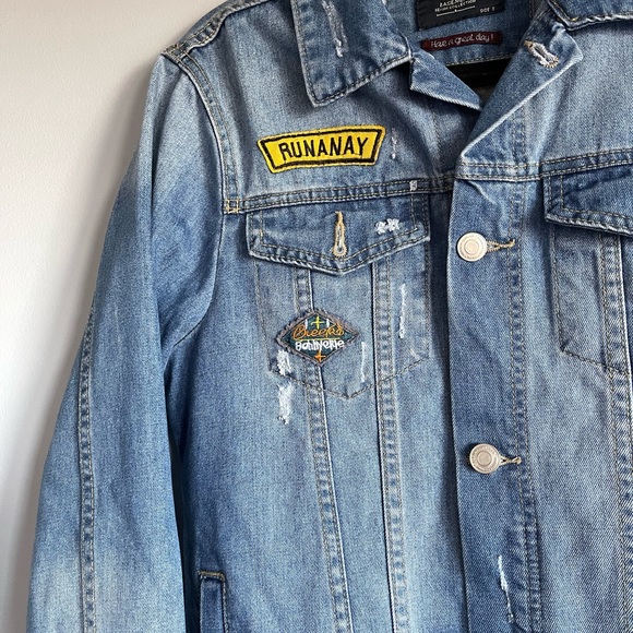 Lightly Distressed and Patched Denim Jacket | Small - Picture 5 of 12